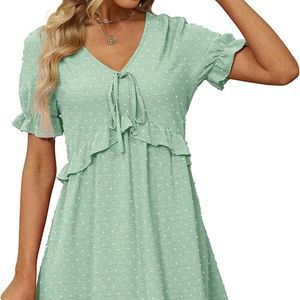 WEESO Summer Beach Flowy Dresses for Women 2023 Babydoll Empire Elastic Dress